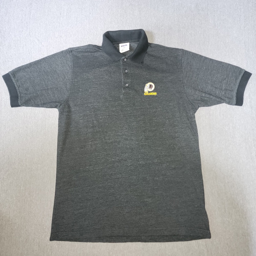 CSA Washington Redskins Polo Shirt Mens Medium Gray NFL Football Embroidered Top